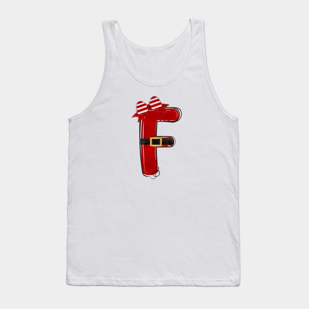 Letter F - Christmas Letter Tank Top by Pop Cult Store